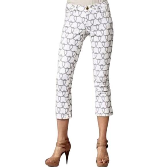 CAbi Denim - CAbi #761 Nautical Rope Print Bootlet Denim Cropped Pants Size 6